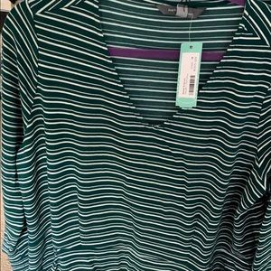 Cotton Dress Green and White Stripes